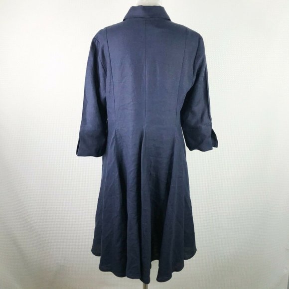 Comfy USA 100% Linen Dress Medium Shirtdress - Picture 3 of 8